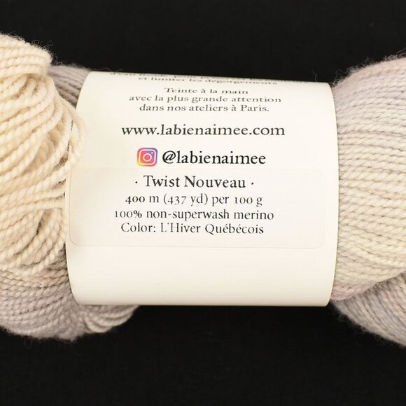 La Bien Aimée Twist Nouveau Yarn Merino Wool Hand Dyed L'Hiver Quebecois - Picture 3 of 3